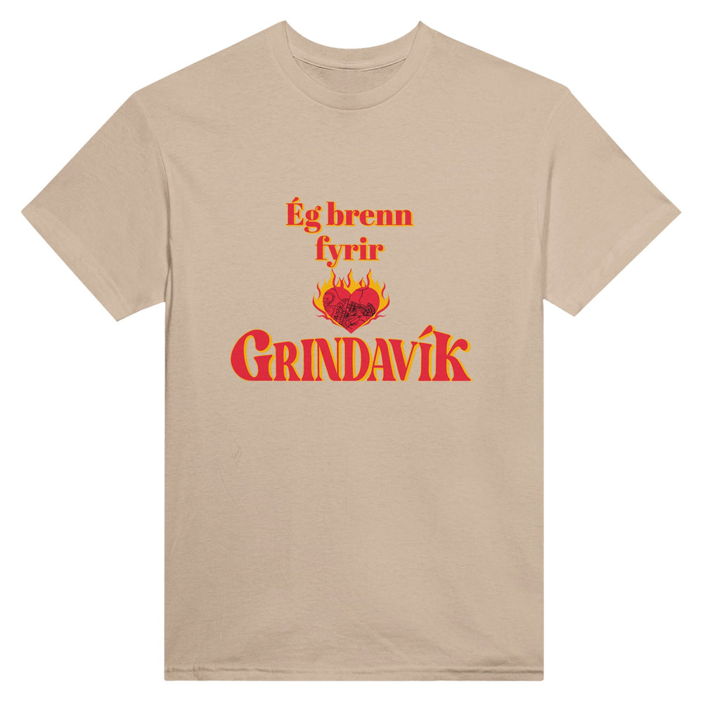 Sand Customizable 'Support Grindavík' t-shirt with Icelandic phrase. Backside customizable. 100% of profits donated.1eb9dee5-d288-47cd-8df2-d0822c2cc9b4