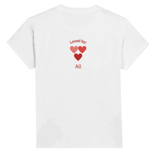 27a46837-dc97-46a2-9ab2-78f574e0e625Back of Icelandic Grandparents T-Shirt showing 'Loved by All' hearts.