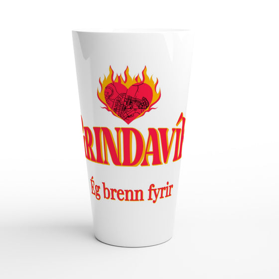 Support Grindavík: 'Ég brenn fyrir Grindavík' Charity Mug - White Latte 17oz Ceramic Mug