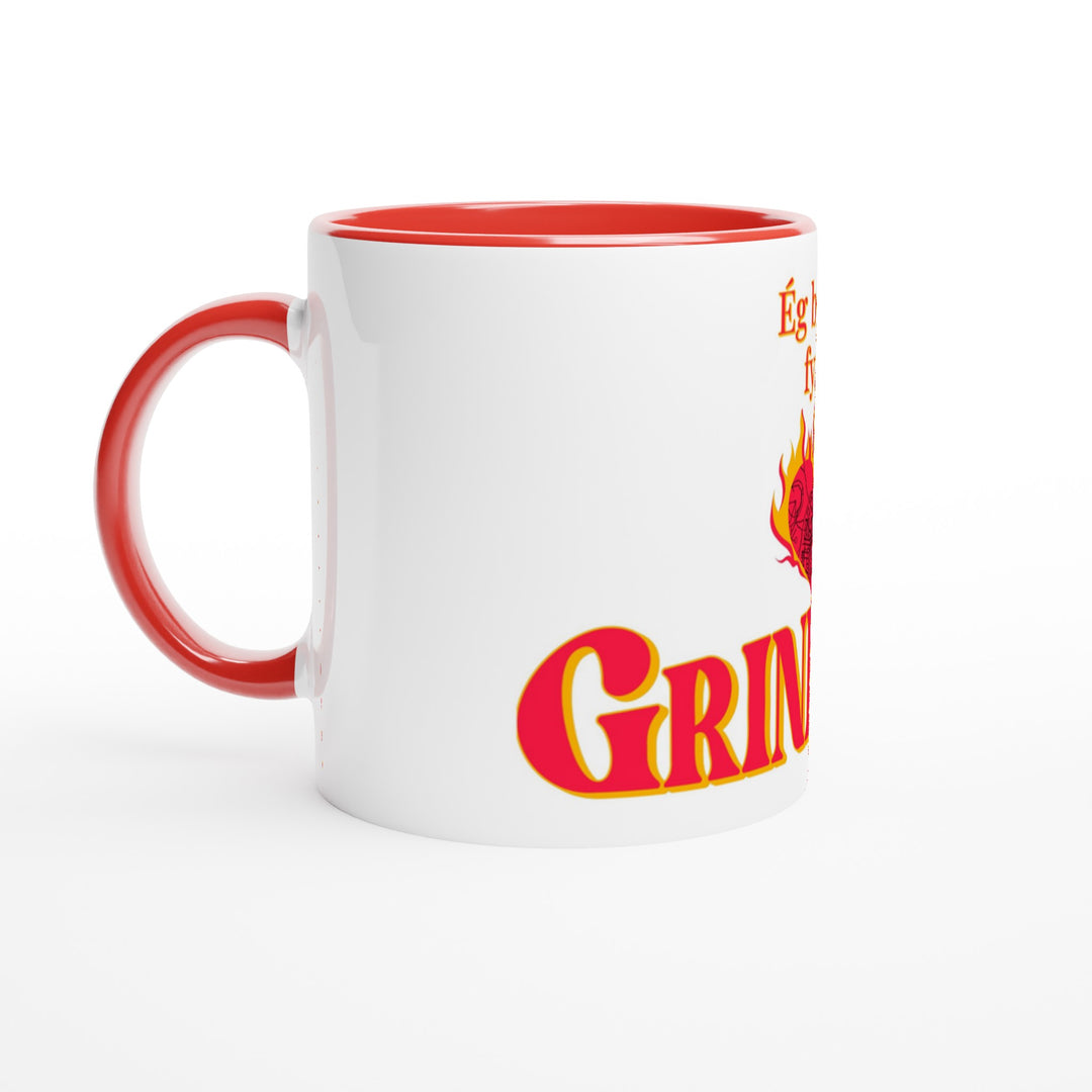 Red inside Customizable 'Support Grindavík' charity mug with color accents. 100% of profits donated to the families of Grindavík.4d4110b4-320f-45f8-89a1-6e56ef97c0f1