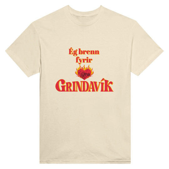 Natural Customizable 'Support Grindavík' t-shirt with Icelandic phrase. Backside customizable. 100% of profits donated.4df91fe5-ff9e-4131-9e9c-900240d6004e