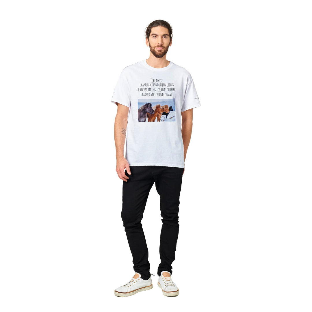 Icelandic horse t-shirt with [customer's name] in White 6bd94751-2a50-4d65-96ea-d30fa6130164