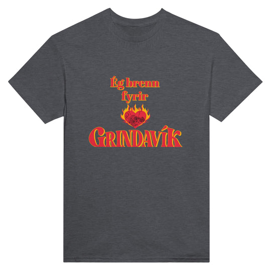 Dark Heather Customizable 'Support Grindavík' t-shirt with Icelandic phrase. Backside customizable. 100% of profits donated.7cb3da99-cb7f-4229-a9e7-da54b314be0b