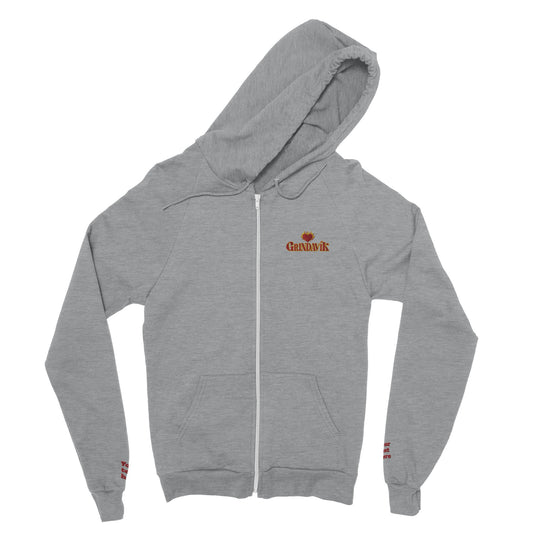 I burn for Grindavík Embroidered Custom Classic Unisex Zip Hoodie in Sports Gray