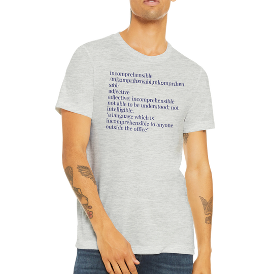 Customizable 'Unincomprehensible = [Your Name]' t-shirt, white solid triblend a961ee2d-635e-44e4-9c1d-8a9ae70db8a9