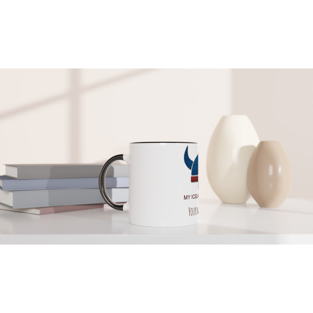 Icelandic name mug, personalized, Ceramic Black handle and inside, white exteriorafdf2b42-0974-42c2-935f-da5544488277