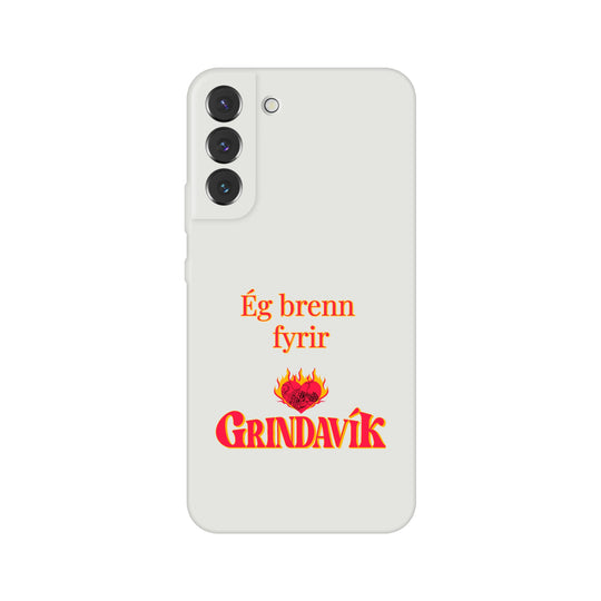 Grindavík support phone case, clear Flexi, customizable text "Ég brenn fyrir"  e0339c3f-c152-4cfc-86f5-0fea3e99c2f5