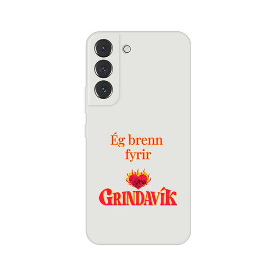 Grindavík support phone case, clear Flexi, customizable text "Ég brenn fyrir"  f06f29d0-07f1-410e-9d6f-55ab799c4257
