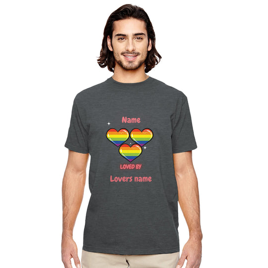 Loved by with Pride Custom Organic Unisex Crewneck T-shirt in Charcoal