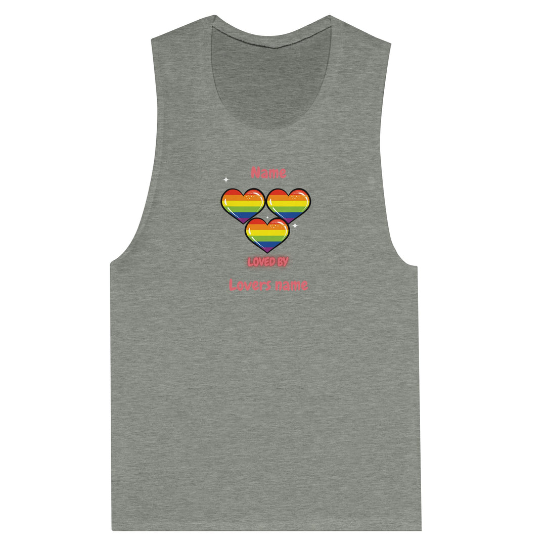 Loved by with Pride Women's Muscle Tank Top in Athletic Heather