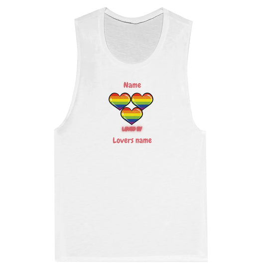 Loved by with Pride Women's Muscle Tank Top in White