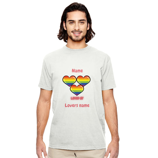 Loved by with Pride Custom Organic Unisex Crewneck T-shirt in White