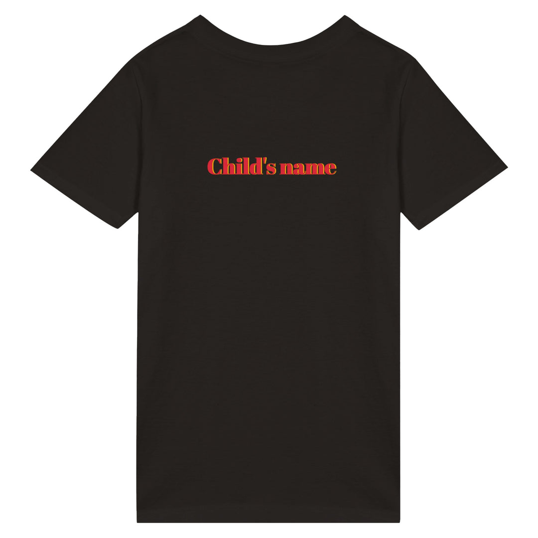 Support Grindavík organic unisex kids T in black, custom 68a36a22-d6d4-4998-9d6e-e5c647dd1988