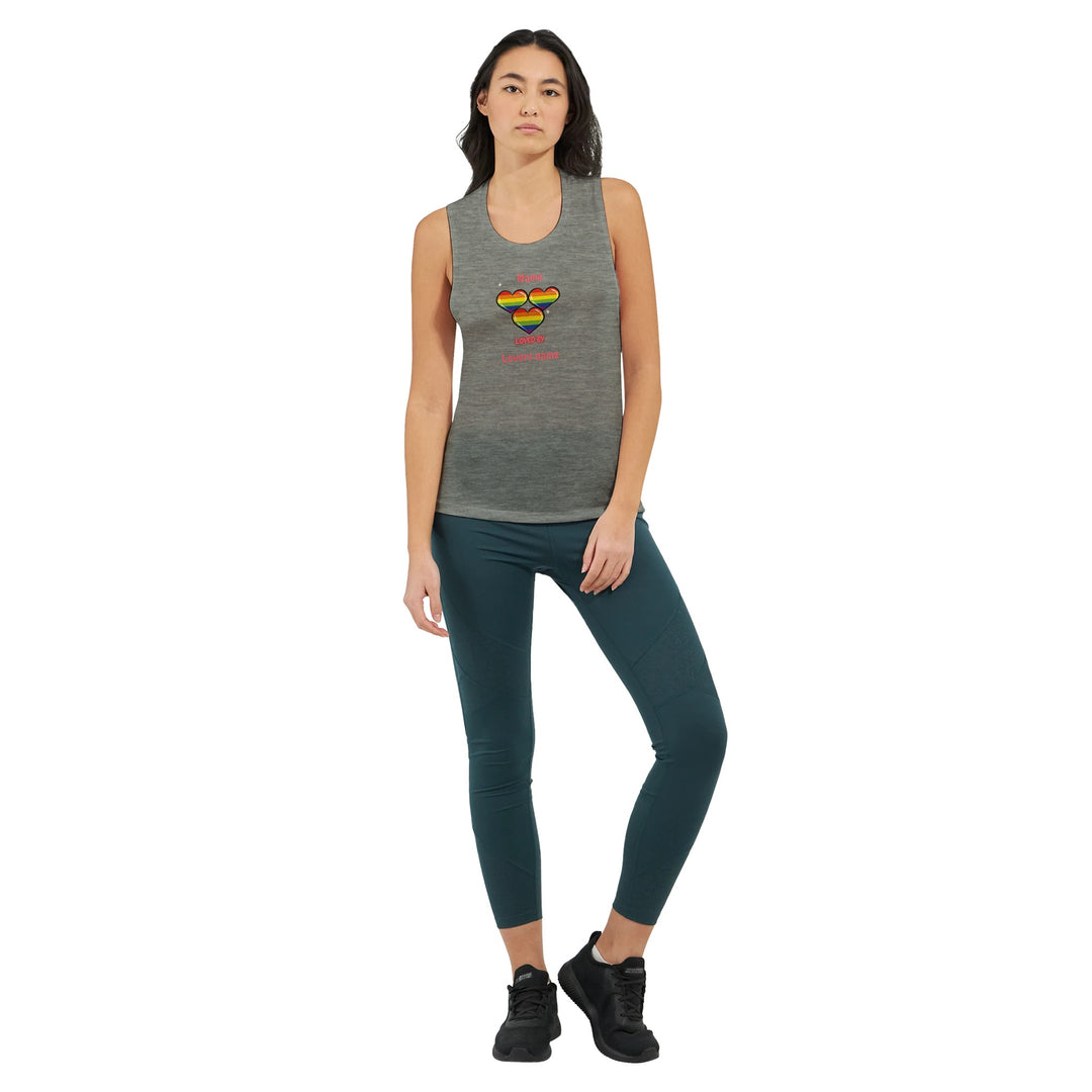 Loved by with Pride Women's Muscle Tank Top in Athletic Heather