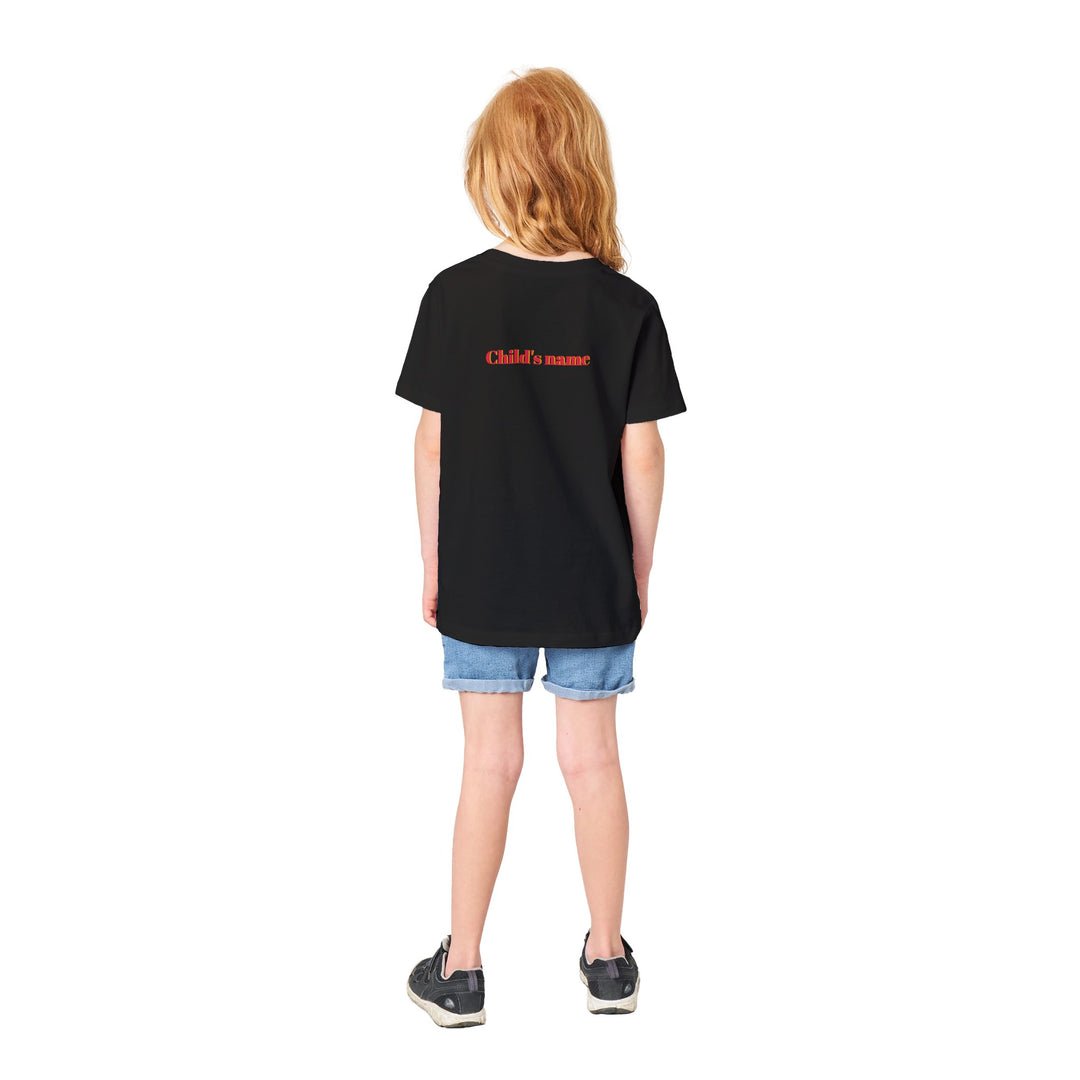 Support Grindavík organic unisex kids T in black, custom dcadb877-0534-46ca-bea9-a5e73a35c372