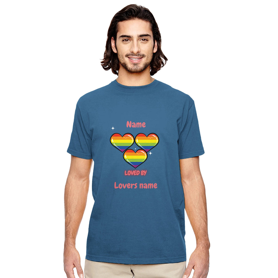 Loved by with Pride Custom Organic Unisex Crewneck T-shirt in Pacific